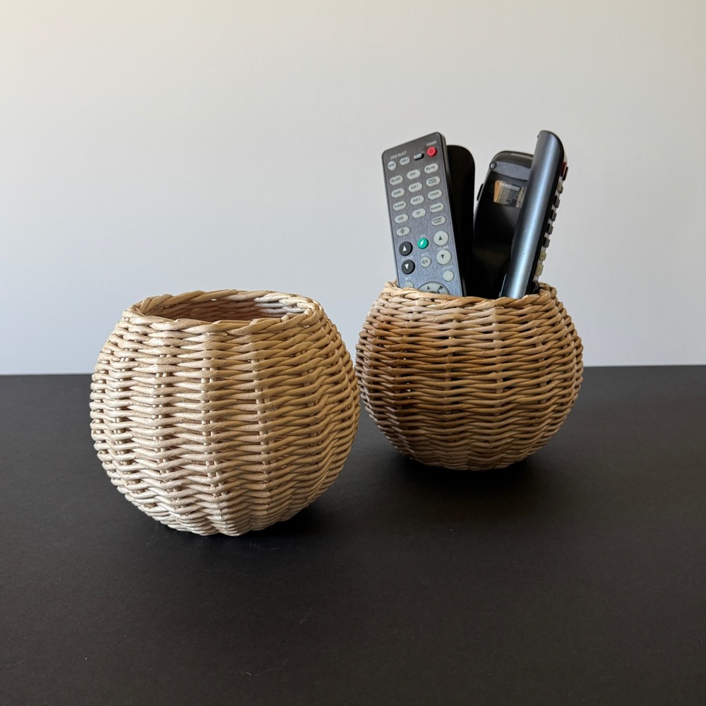 Handmade Elegant Tan Woven Basket